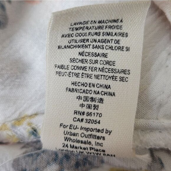 FREE People Tunic Mini Dress White Floral Long Sleeves Pockets Boho XS NWOT - Picture 11 of 15